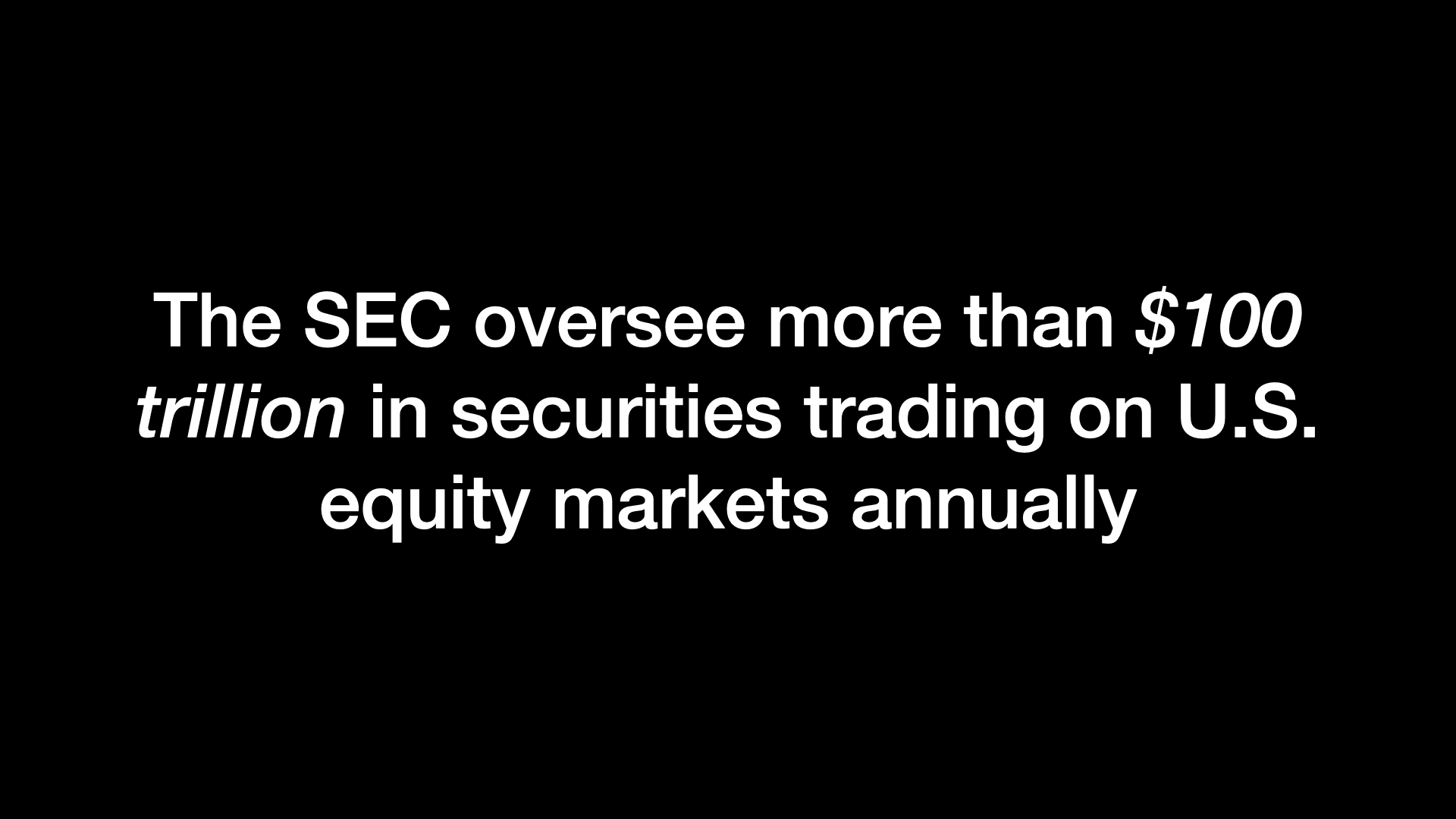 The SEC oversee more than $700 trillion in securities trading on U.S. equity markets annually 